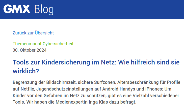 Interview „Tools zur Kindersicherung im Netz“